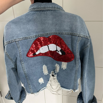 Cropped Denim Lip Jacket
