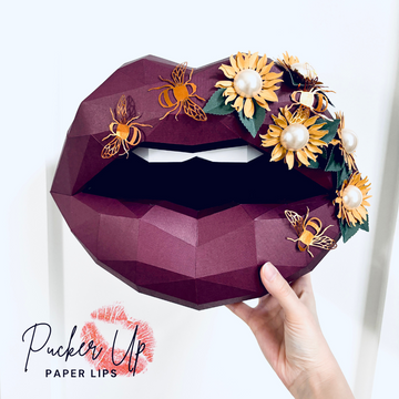 Merlot Garden Flower Paper Lips