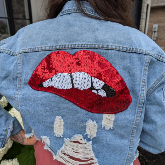 Cropped Denim Lip Jacket