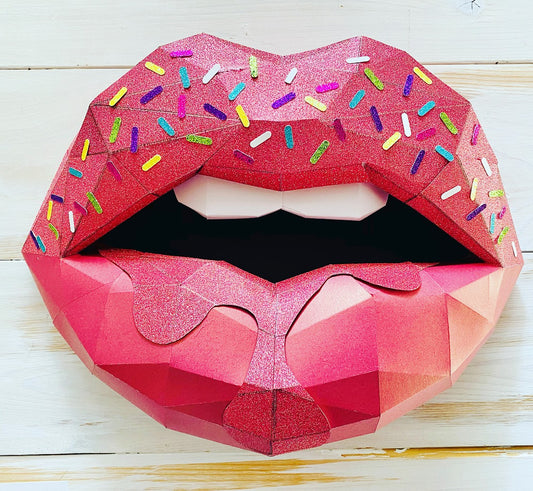 Red Velvet dripping cake inspired paper lips  Wall Art for Home Office or Salon |  Fashion Lover | Gift for Makeup Artist - Pucker Up Lips and Accessories