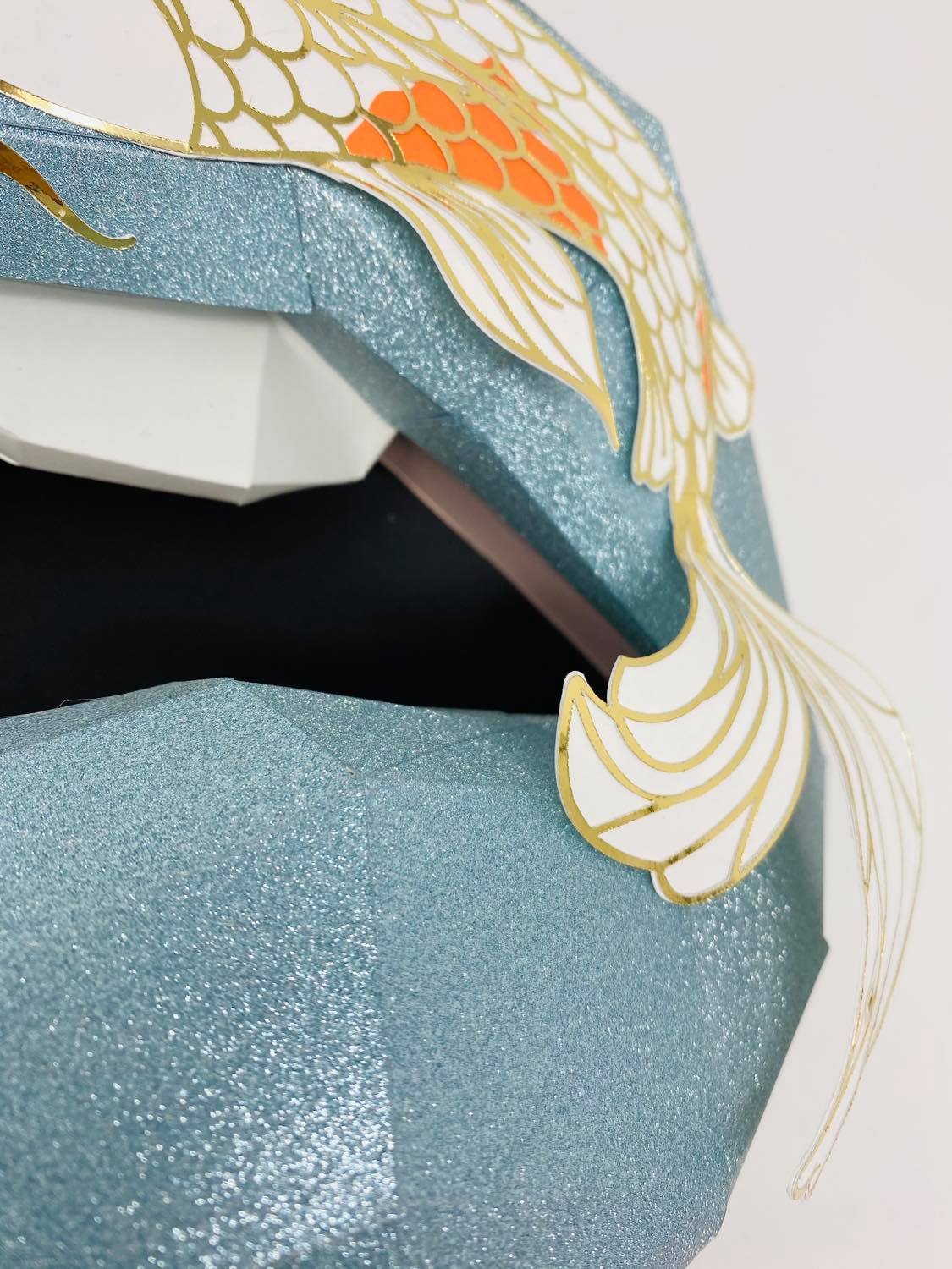 Paper Lips Koi Fish Wall Art for Home Office or Salon | Zen Lippies for Classy Fashion Lover | Gift for Makeup Artist - Pucker Up Lips and Accessories