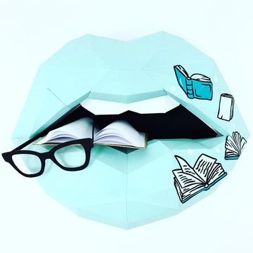 Paper Lips Book or library inspired Wall Art for Home Office or Salon | Fashion Lover | Gift for Makeup Artist - Pucker Up Lips and Accessories