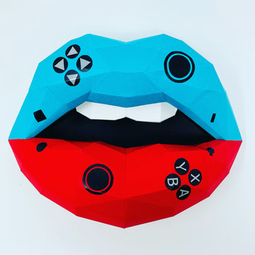 Gamers remote inspired paper lips Wall Art for Home Office or Salon | Fashion Lover | Gift for Makeup Artist - Pucker Up Lips and Accessories