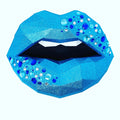 Crystals paper lips  Wall Art for Home Office or Salon |  Fashion Lover | Gift for Makeup Artist - Pucker Up Lips and Accessories