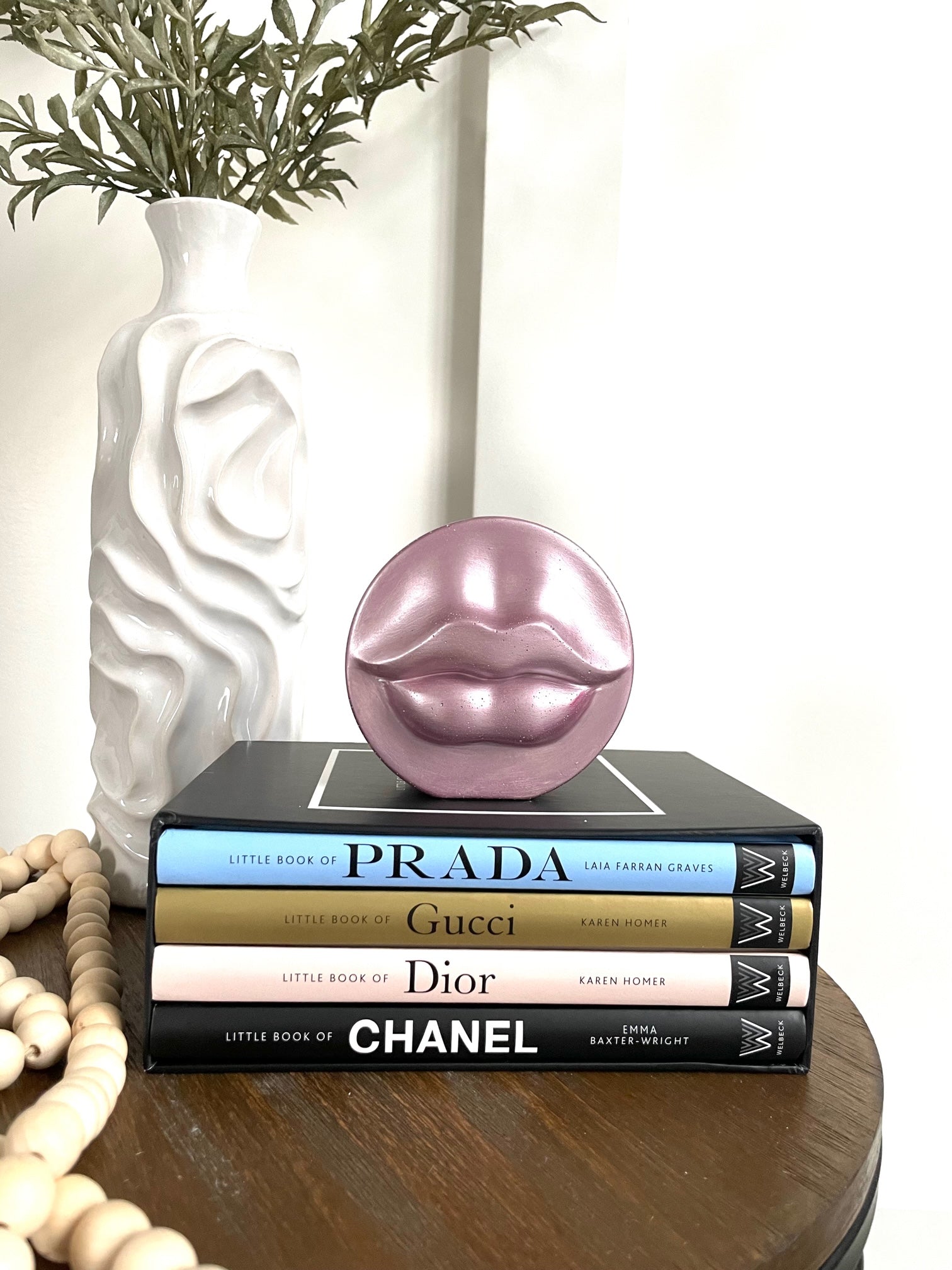 Lip Candle holders- Set of two with white candle sticks - Pucker Up Lips and Accessories