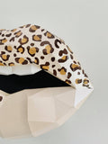 Paper Lips Leopard Print Wall Art for Home Office or Salon | Ivory Animal Print and Faux Diamond Bling Lippies | Gift for Makeup Artist - Pucker Up Lips and Accessories