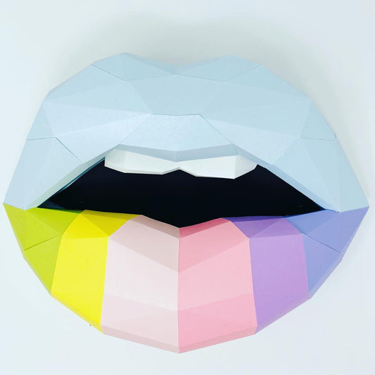 Paper Lips Rainbow  Wall Art for Home Office or Salon | Lippies for Happy Blue Skies | Gift for LGBT Community | Gay Pride Friendship - Pucker Up Lips and Accessories