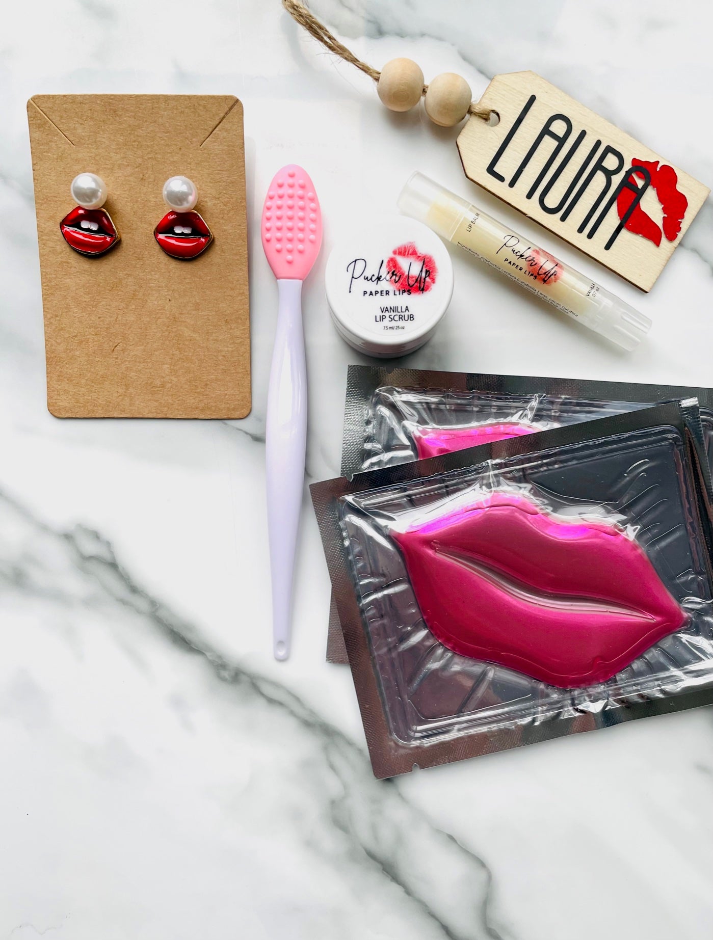 Holiday gift box set- Perfect for you or your lip lover friends - Pucker Up Lips and Accessories