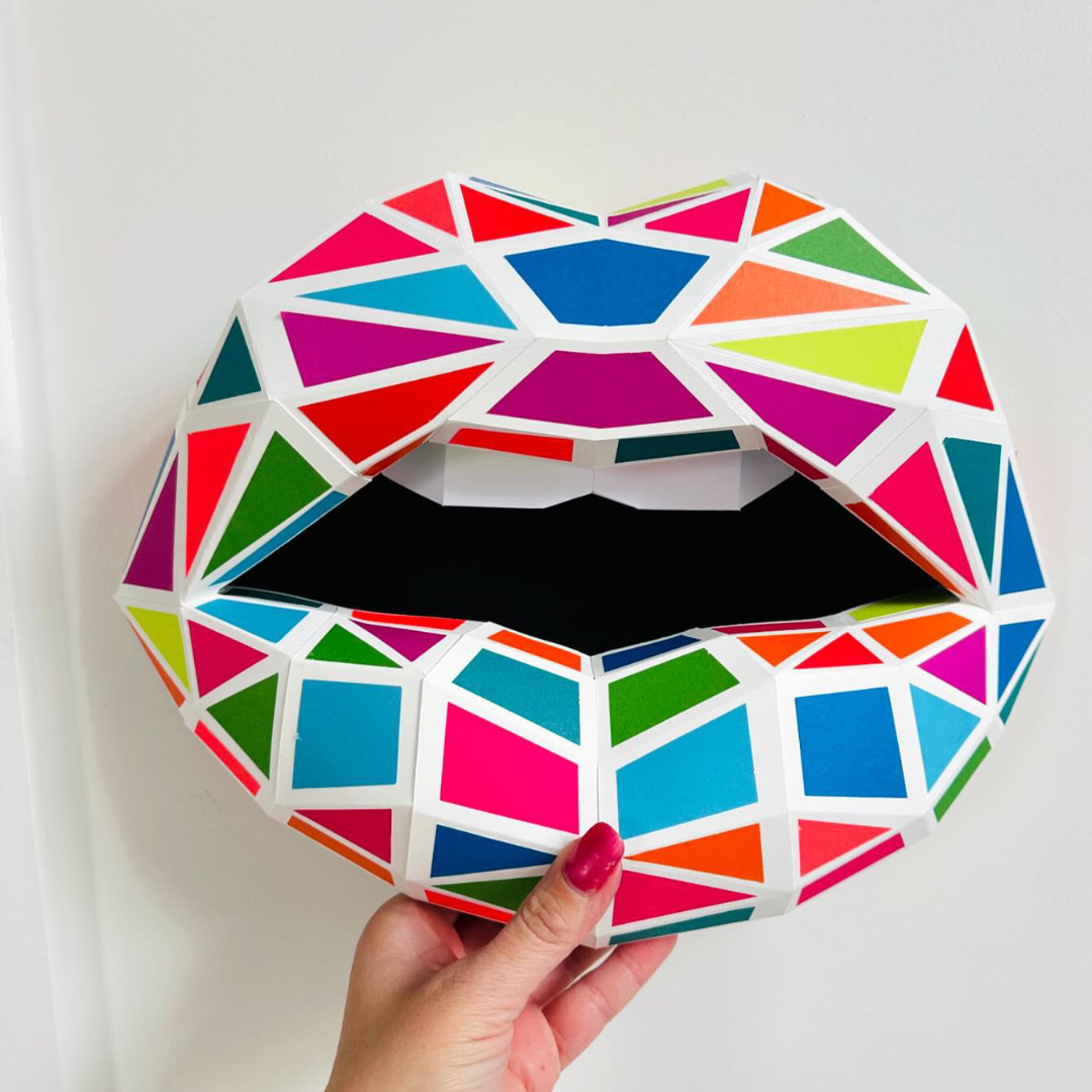 Neon Colourful Mosaic Lip |  Fashion Lover | Gift for Makeup Artist