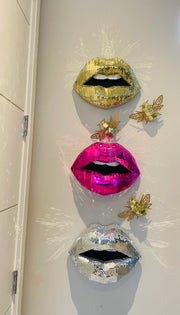 Mirror tiled lip art-DISCO LIPS