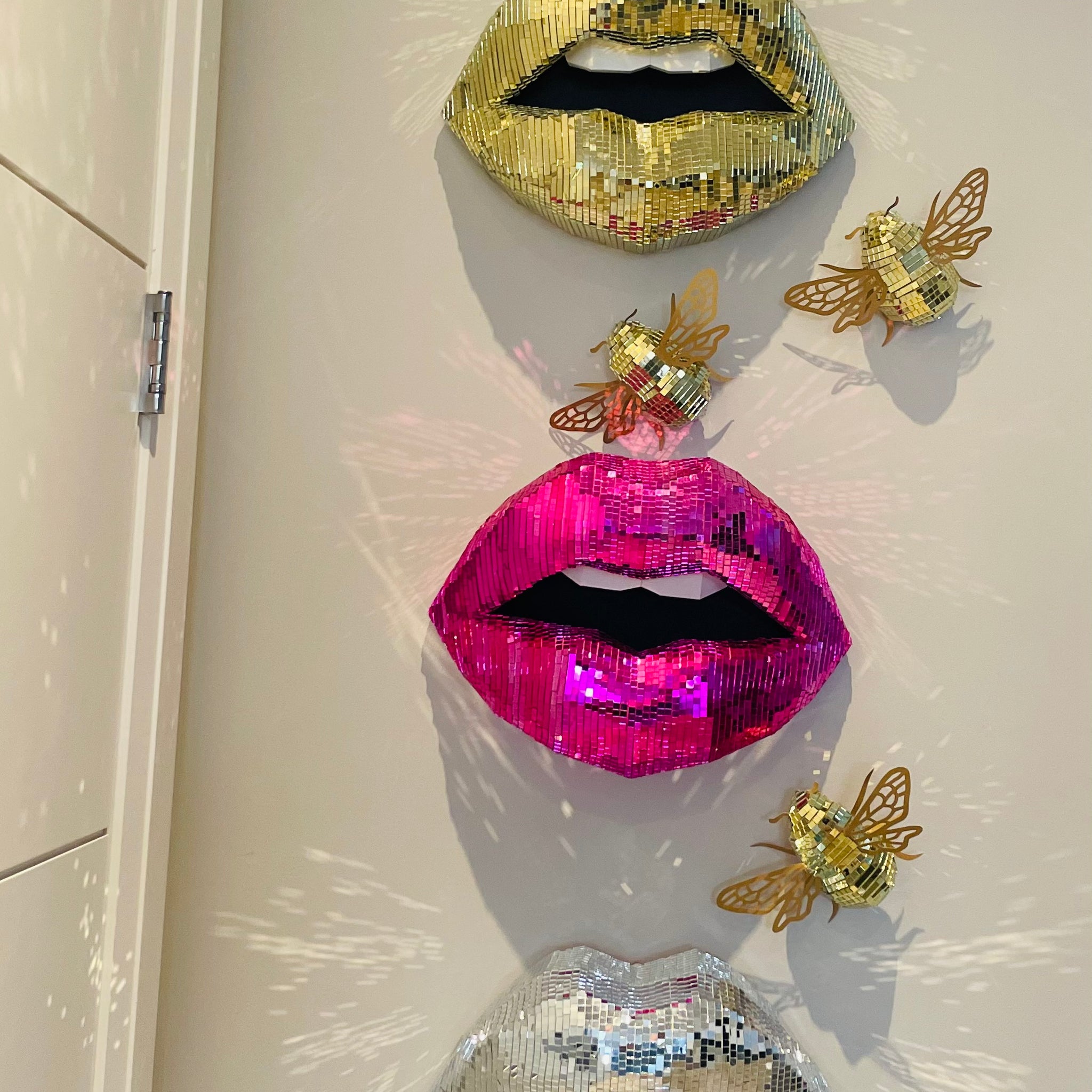 Mirror tiled lip art-coloured DISCO LIPS - Pucker Up Lips and Accessories
