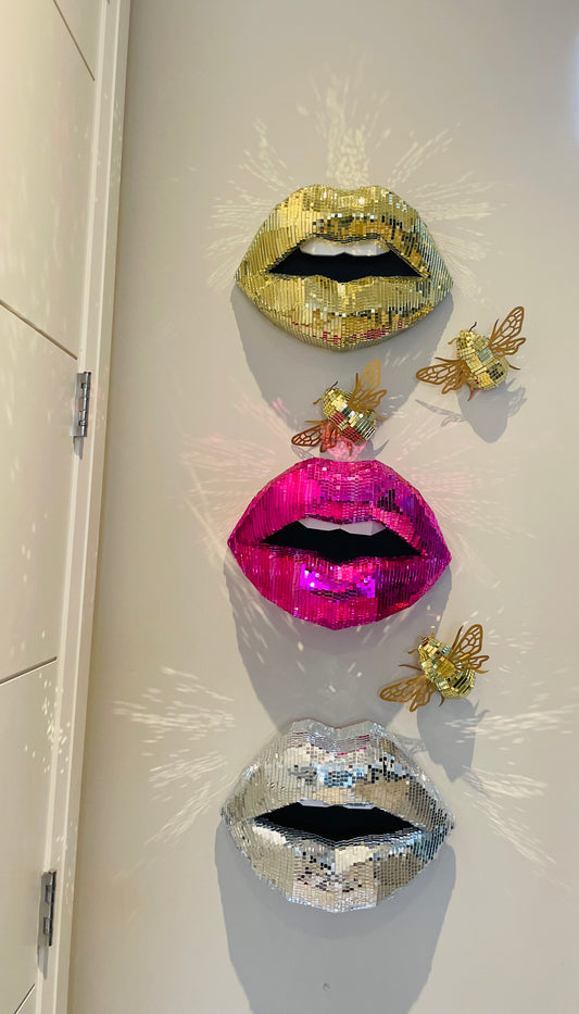 Mirror tiled lip art-coloured DISCO LIPS - Pucker Up Lips and Accessories