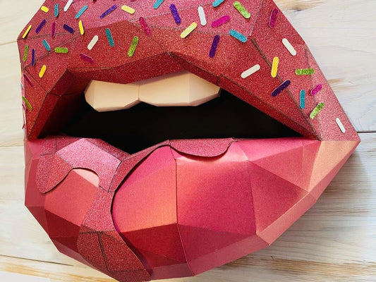Red Velvet dripping cake inspired paper lips  Wall Art for Home Office or Salon |  Fashion Lover | Gift for Makeup Artist - Pucker Up Lips and Accessories