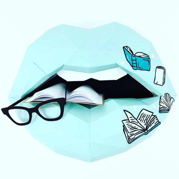 Paper Lips Book or library inspired  Wall Art for Home Office or Salon |  Fashion Lover | Gift for Makeup Artist