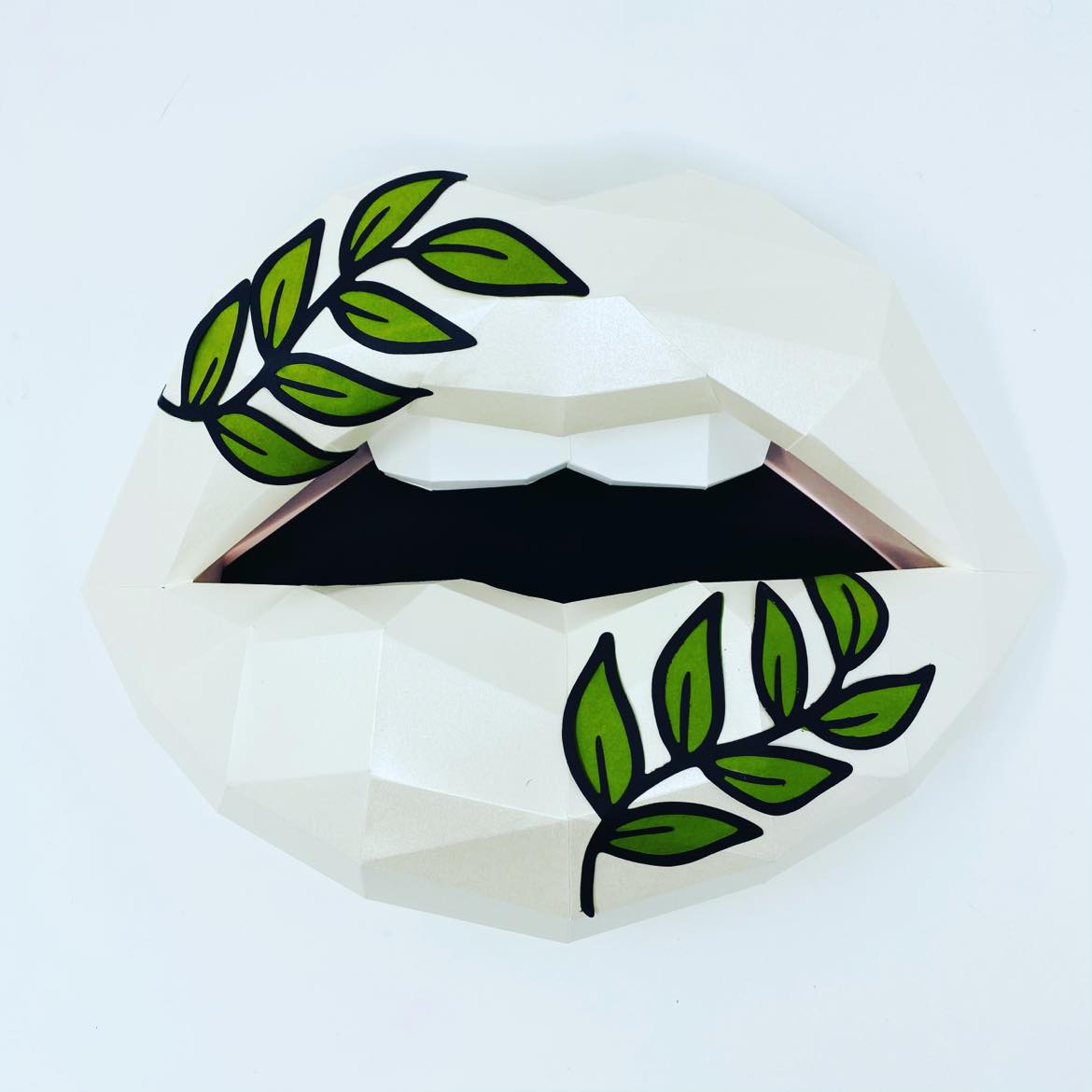 Leaf inspired paper lips  Wall Art for Home Office or Salon |  Fashion Lover | Gift for Makeup Artist - Pucker Up Lips and Accessories