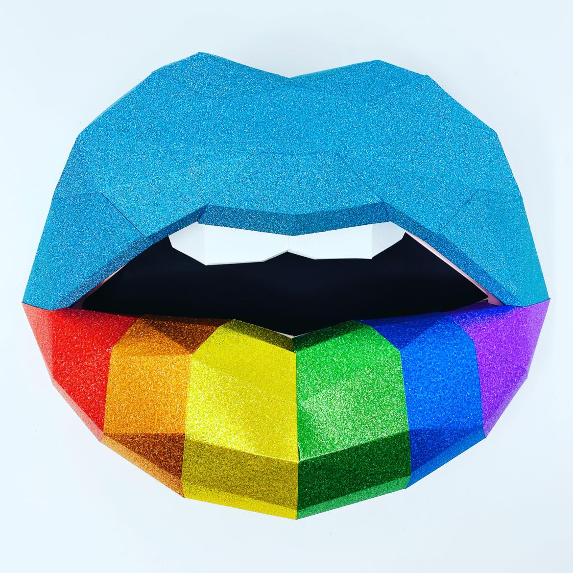 Paper Lips Rainbow  Wall Art for Home Office or Salon | Lippies for Happy Blue Skies | Gift for LGBT Community | Gay Pride Friendship - Pucker Up Lips and Accessories