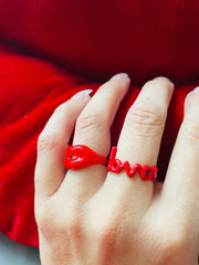 Red LOVER lip ring