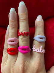 Pink BABE lip ring