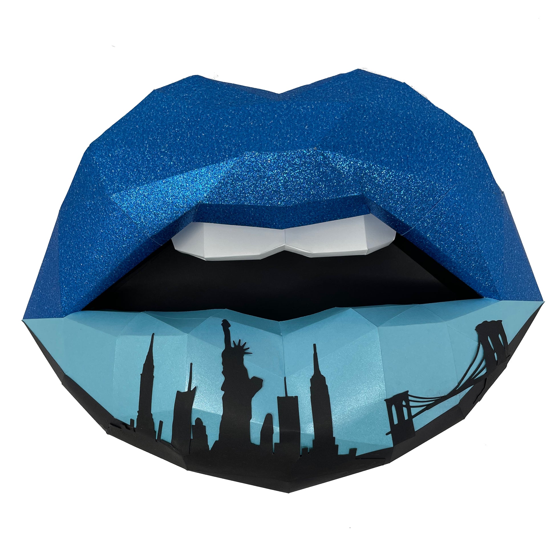Skyline inspired paper lips  Wall Art for Home Office or Salon |  Fashion Lover | Gift for Makeup Artist - Pucker Up Lips and Accessories