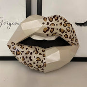 Paper Lips Leopard Print Wall Art for Home Office or Salon | Ivory Animal Print and Faux Diamond Bling Lippies | Gift for Makeup Artist