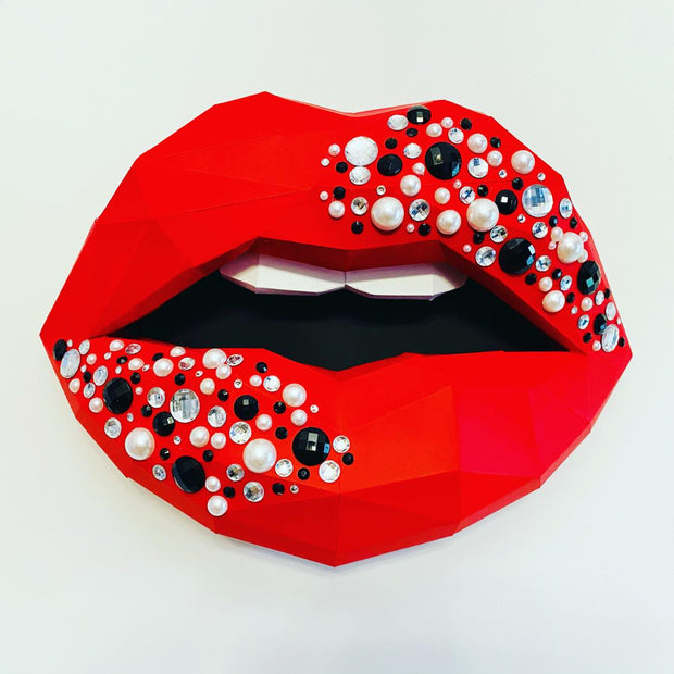 Crystals paper lips  Wall Art for Home Office or Salon |  Fashion Lover | Gift for Makeup Artist