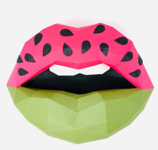 Watermelon inspired paper lips  Wall Art for Home Office or Salon |  Fashion Lover | Gift for Makeup Artist - Pucker Up Lips and Accessories