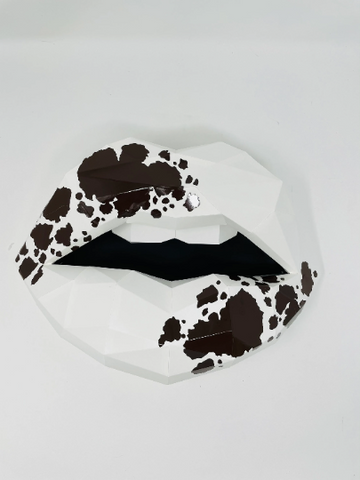 Cow print inspired paper lips  Wall Art for Home Office or Salon |  Fashion Lover | Gift for Makeup Artist - Pucker Up Lips and Accessories