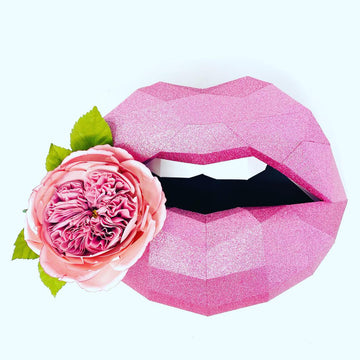 Garden Rose inspired paper lips  Wall Art for Home Office or Salon |  Fashion Lover | Gift for Makeup Artist - Pucker Up Lips and Accessories