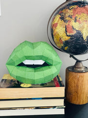Mini sitting Lip with  Art for Home Office or Salon |  Fashion Lover | Gift for Makeup Artist