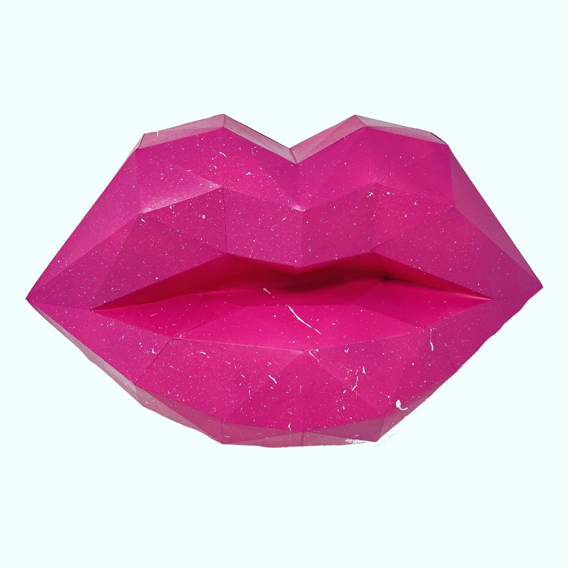 Puckered UP Paper Closed lip Pink with splatter - Pucker Up Lips and Accessories