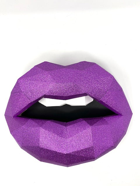 Paper Lips Full Glitter Wall Art for Home Office - Choose your colour - Pucker Up Lips and Accessories